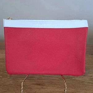 ❤️ Clarins Cosmetics Pouch Red and  White Travel Bag Accessories Carrying Case